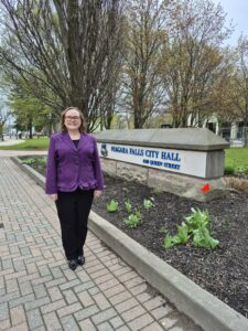 Lori Lococo in front of City Hall